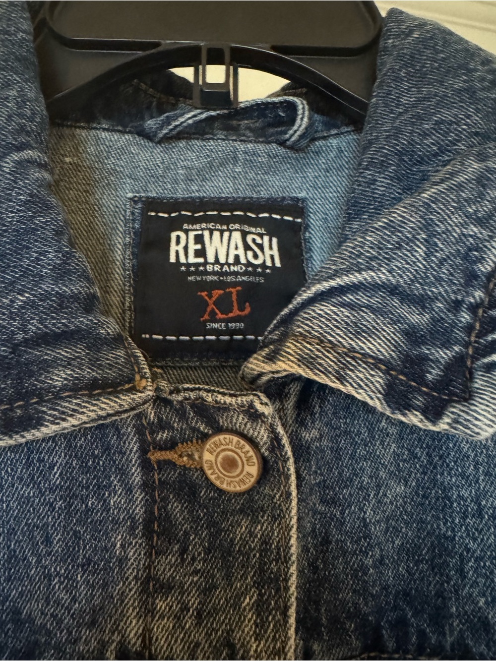 Rewash Denim Jacket in Faded Blue crop style biker babe country chick